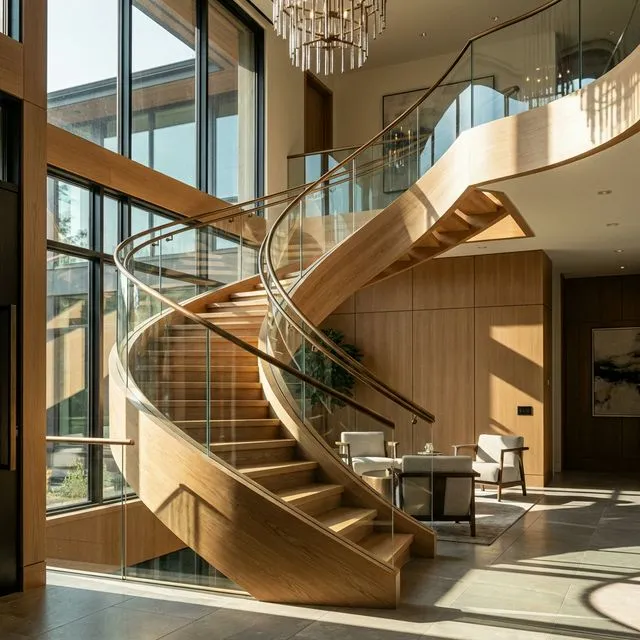 After: Custom Millwork — Oak Staircase installation by VM Power Flooring in Doylestown, PA