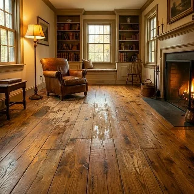 Before: First floor — 1920s Craftsman bungalow in Reading, PA — Hardwood — Hickory Plank