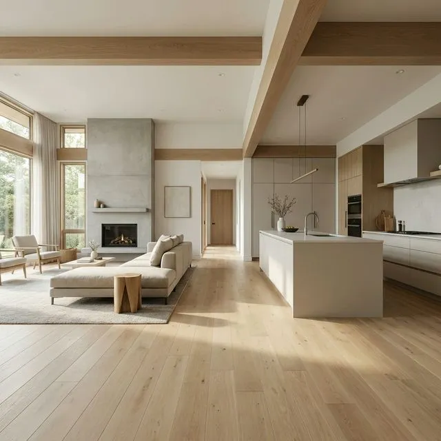 After: Hardwood — White Oak Wide Plank installation by VM Power Flooring in Bethlehem, PA