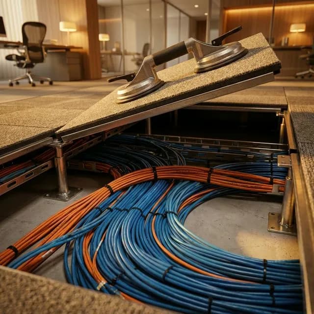 raised access floor installation project by VM Power Flooring — professional flooring in Pennsylvania and New Jersey