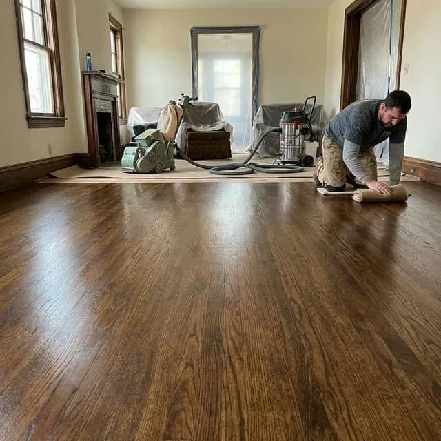 Professional hardwood floor refinishing by VM Power Flooring in Pennsylvania and New Jersey